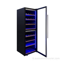 Aukštos kokybės 180 butelių, laisvai stovinčių juodo vyno šaldytuvo